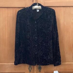 NWT Willi Smith Burnout Silk-blend Velvet Blouse sz 14